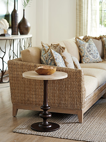 Los Altos Marshall Stone Top Round End Table