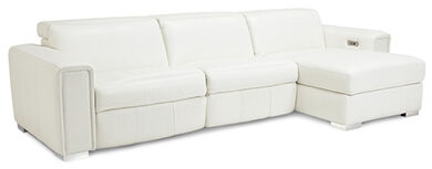 Leather Sofa with Chaise