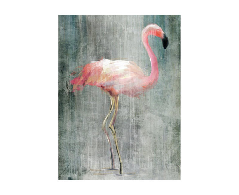 Flamingo Art Facing Left Unframed